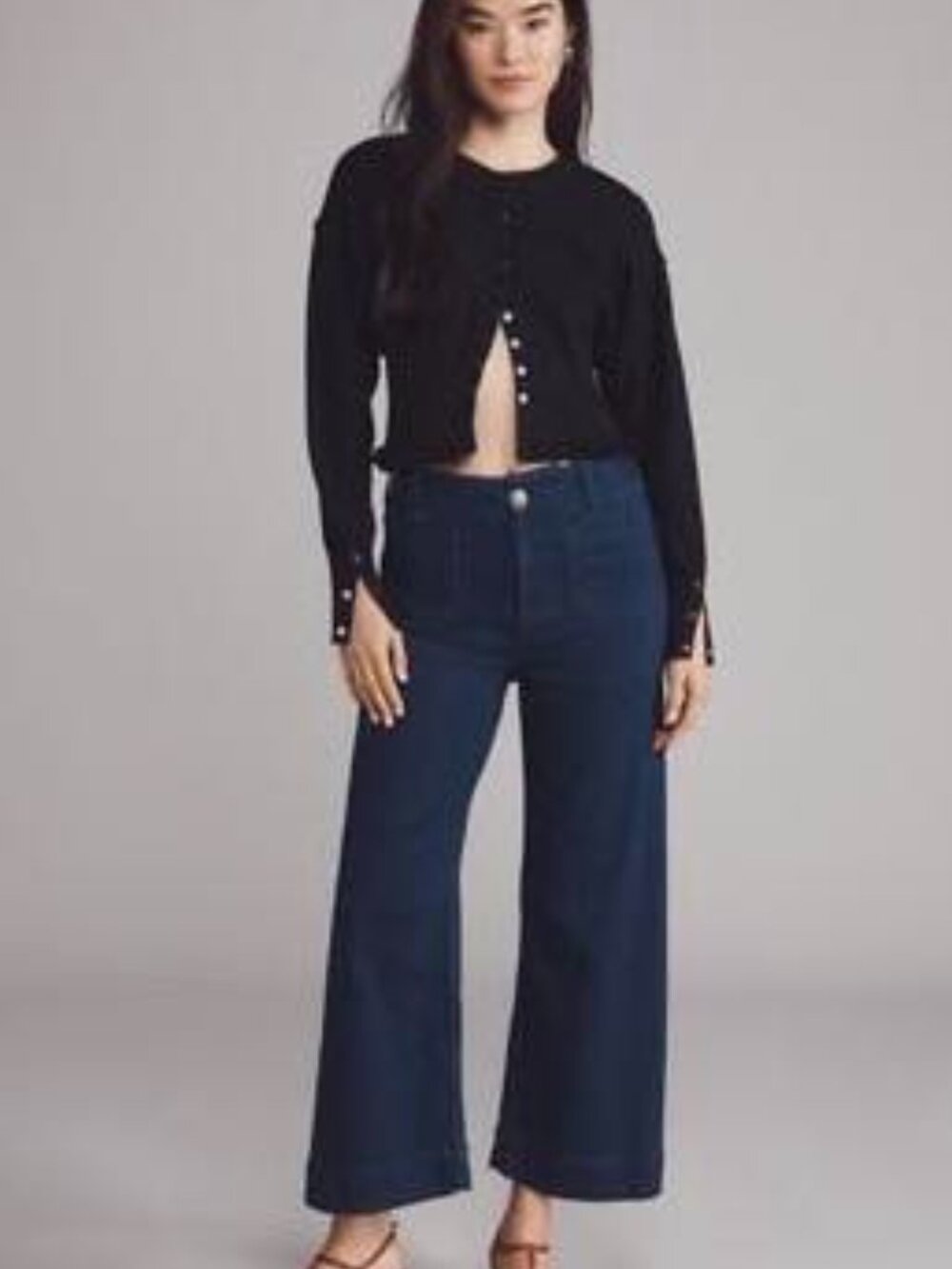 Colette Crop High-Rise Wide-Leg Jeans (Maeve) – Size 24